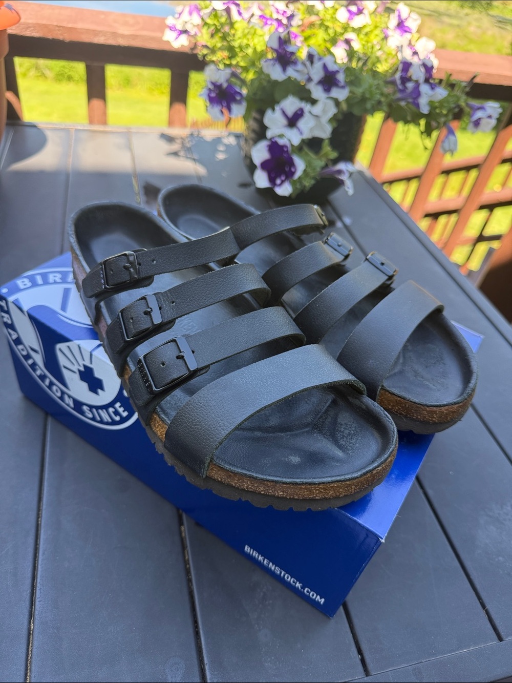 Birkenstock Black discontinued leather sandals 42 regular